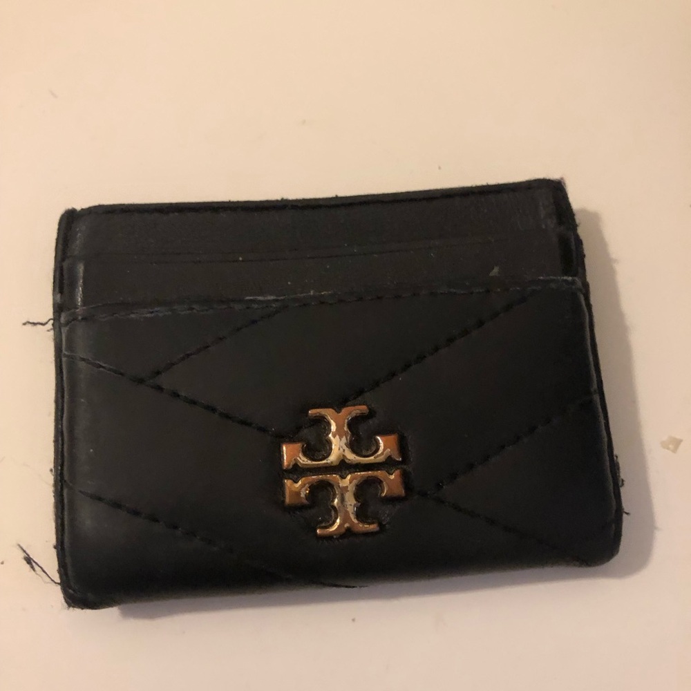 Tory Burch Kira Chevron Black Leather Card Case - Authentic & Ships FAST!